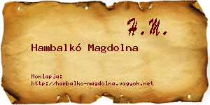 Hambalkó Magdolna névjegykártya