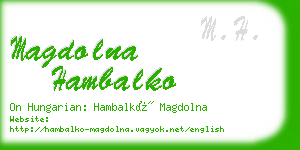 magdolna hambalko business card